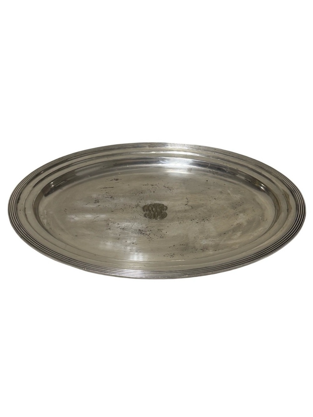 Vintage Silverplate Platter Tray B.S.C.E.P. Nickel Silver Oval 16" 30s 40s 50s